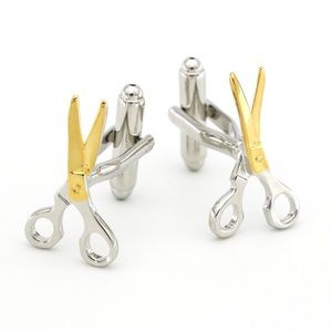 Gold and Silver Scissor Cufflinks